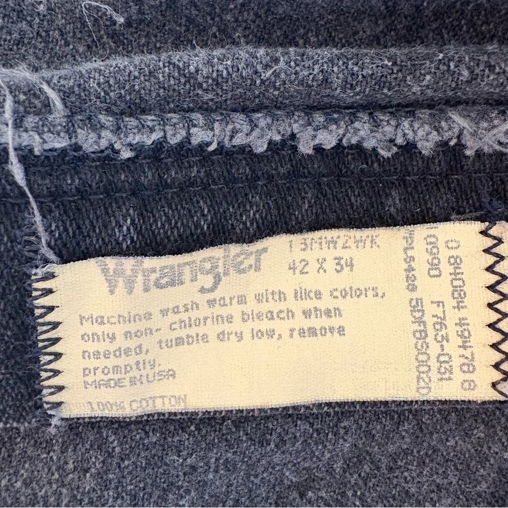 Vintage Made in USA Wrangler Black Jeans High Rise Straight Leg Men’s 40x30 - Picture 7 of 12